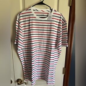 Men's Striped T-Shirt - Red, Black, and White